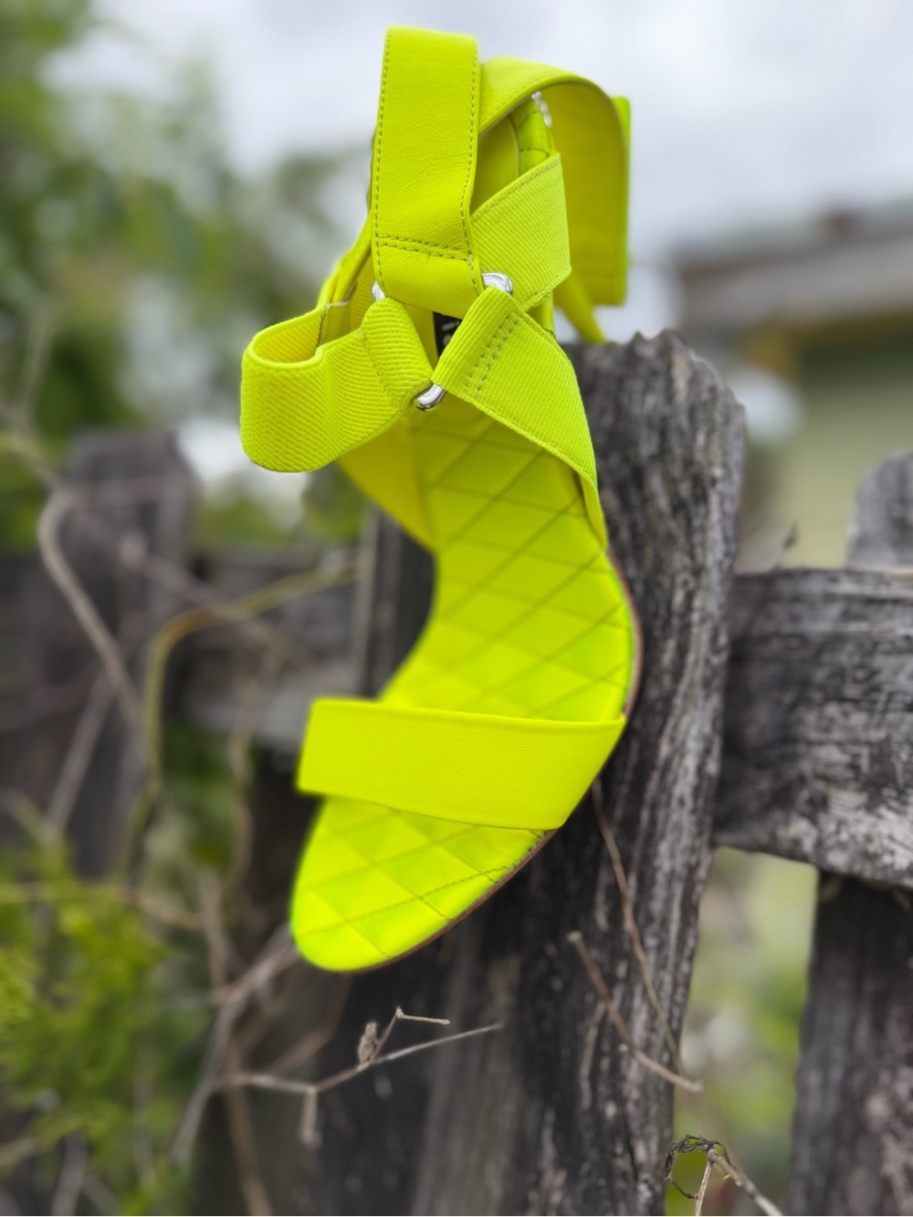 Alice + Olivia Neon Yellow Strappy Sandal